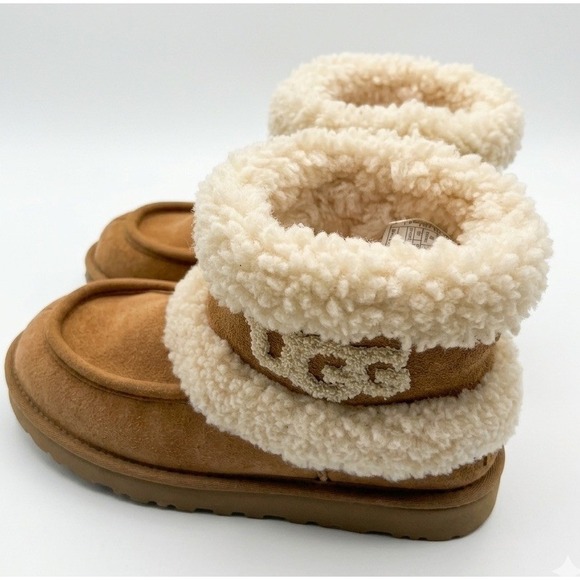 UGG Other - UGG Kids Chestnut Ultra Mini Fluff Sheepskin Boots #1143701K -Size 3 EUC